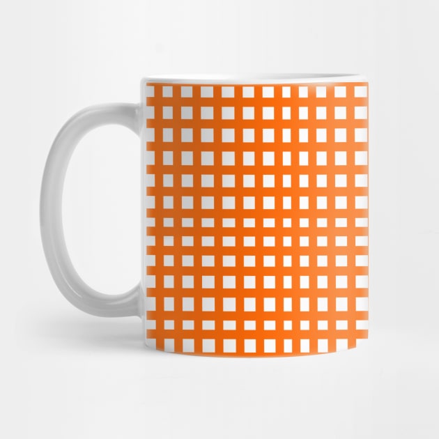 orange mesh grid square lines pattern by Baobabprintstore